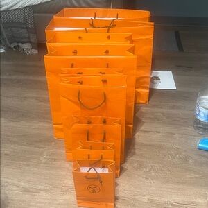ENTIRE LOT OF 9- Hermes Signature Orange Storage Bags